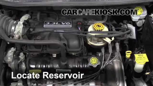 2003 Dodge Caravan SE 3.3L V6 FlexFuel Líquido limpiaparabrisas Agregar líquido